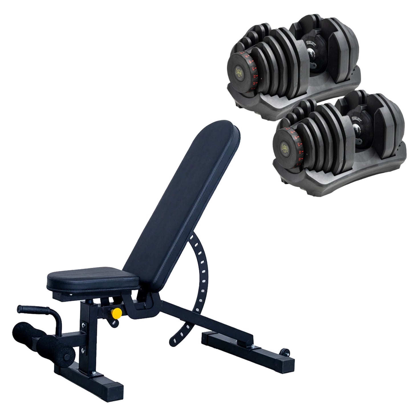 ElivonGym Adjustable Training Bench with Dual 40kg Selectable Dumbbell Set - elivongym