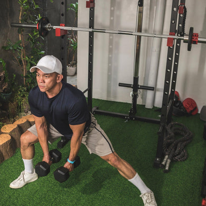All - in - One Strength Training Rack Set with Barbell & Loaded Weight System - elivongym