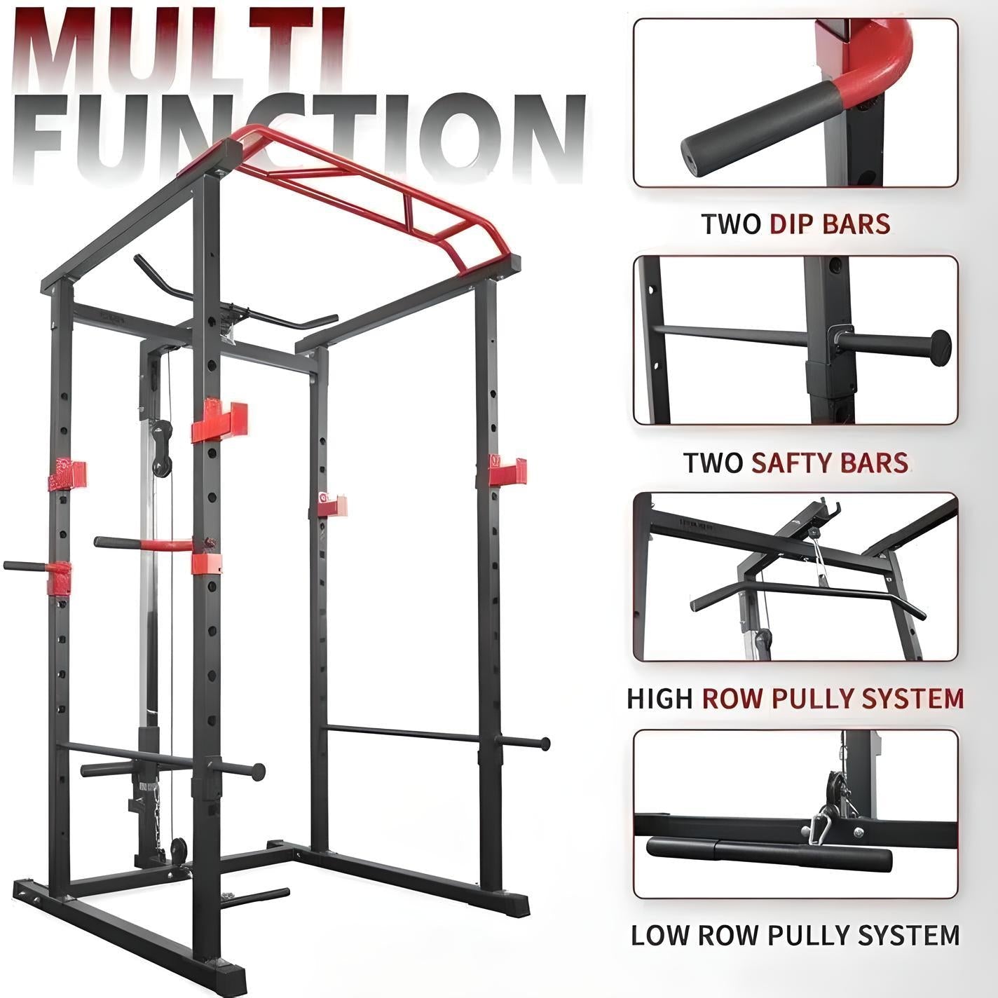 Complete Home Strength Station with Cage Frame, Bar System & Training Weight Set - elivongym