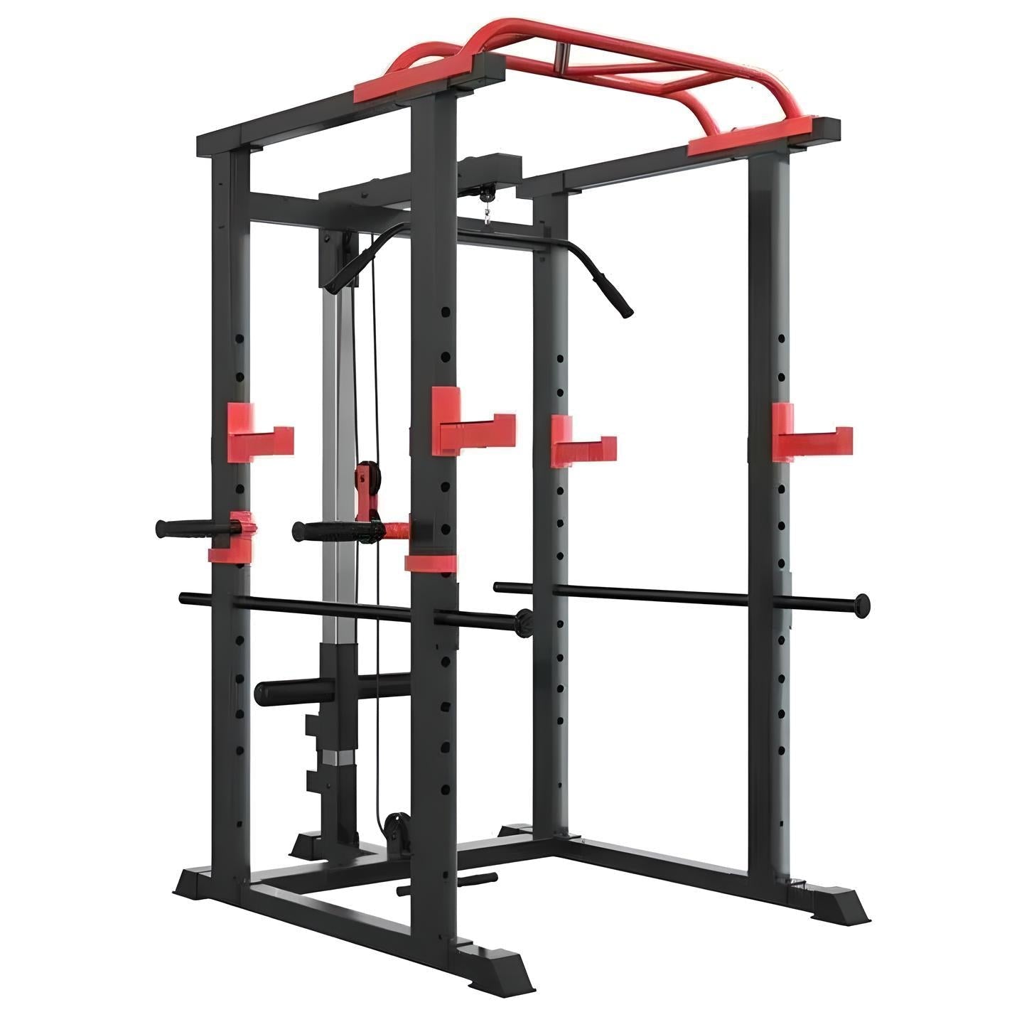 Complete Home Strength Station with Cage Frame, Bar System & Training Weight Set - elivongym