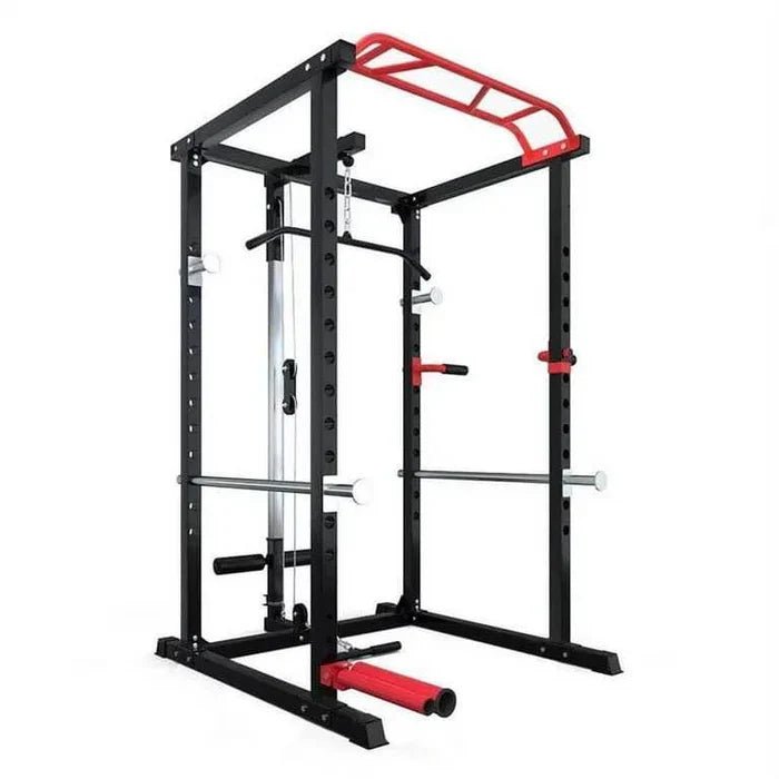 Complete Home Strength Station with Cage Frame, Bar System & Training Weight Set - elivongym