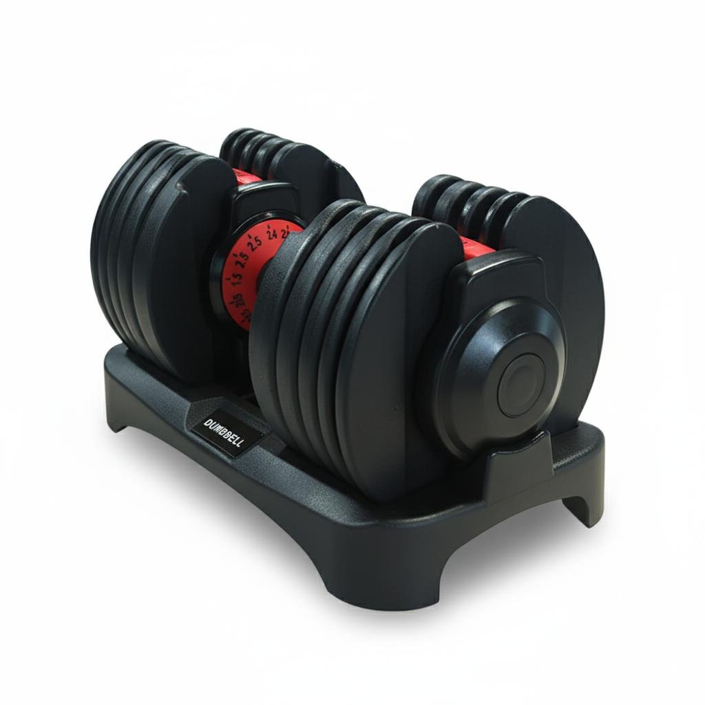 ElivonGym Compact Dial Adjustable Dumbbells – 24kg Quick Select Weight System - elivongym