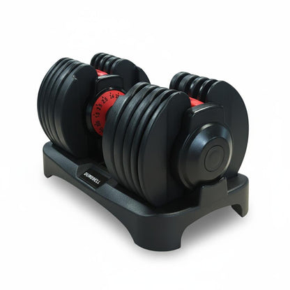 ElivonGym Compact Dial Adjustable Dumbbells – 24kg Quick Select Weight System - elivongym