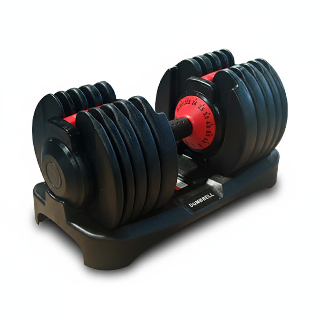 ElivonGym Compact Dial Adjustable Dumbbells – 24kg Quick Select Weight System - elivongym
