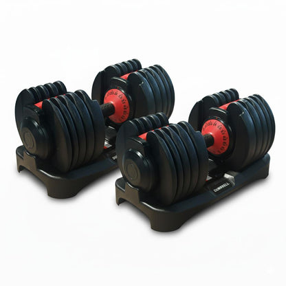 ElivonGym Compact Dial Adjustable Dumbbells – 24kg Quick Select Weight System - elivongym