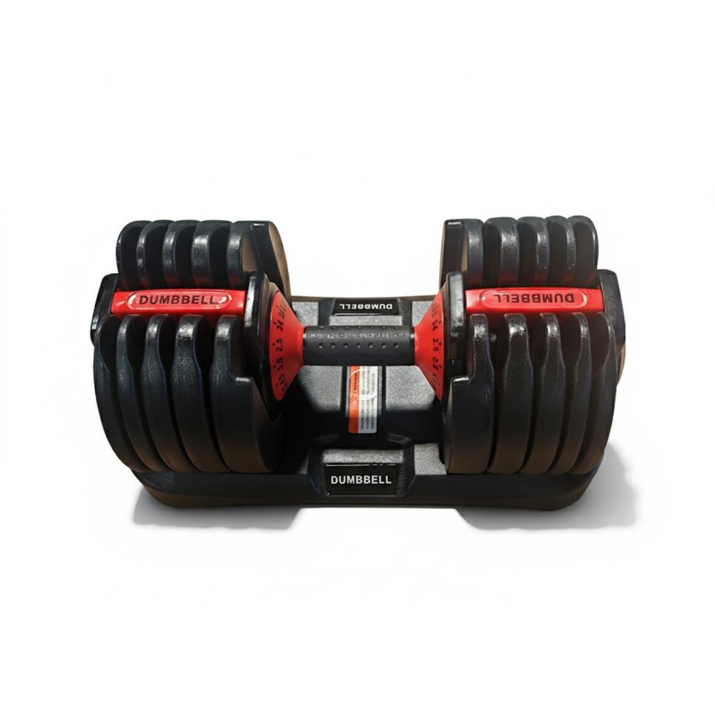 ElivonGym Compact Dial Adjustable Dumbbells – 24kg Quick Select Weight System - elivongym