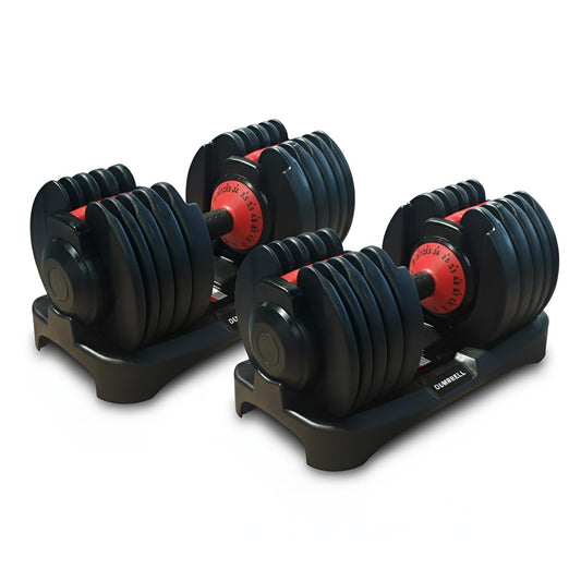 ElivonGym Compact Dial Adjustable Dumbbells – 24kg Quick Select Weight System - elivongym