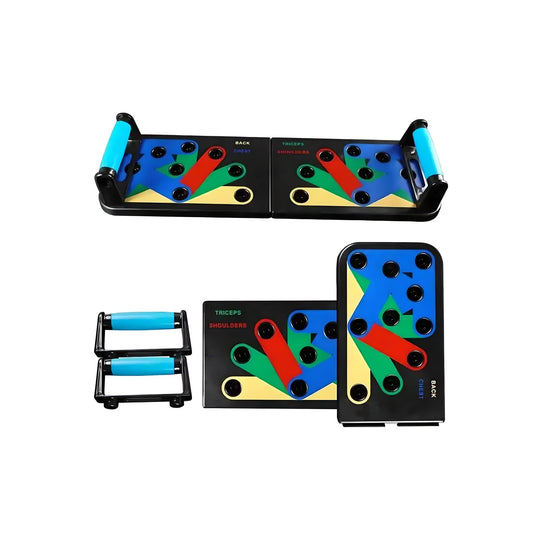 Foldable Push Up Board – 12 - in - 1 Upper Body Strength Training Equipment - elivongym
