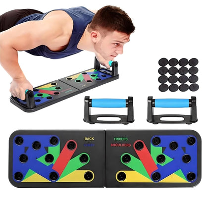 Foldable Push Up Board – 12 - in - 1 Upper Body Strength Training Equipment - elivongym