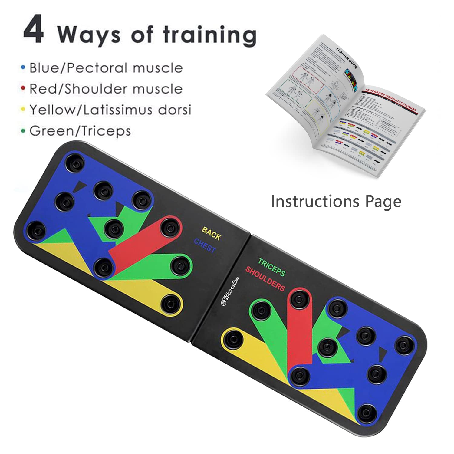 Foldable Push Up Board – 12 - in - 1 Upper Body Strength Training Equipment - elivongym