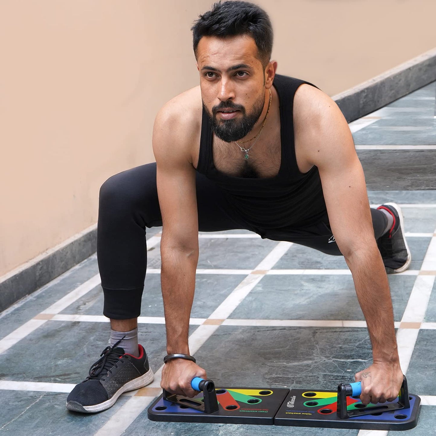 Foldable Push Up Board – 12 - in - 1 Upper Body Strength Training Equipment - elivongym