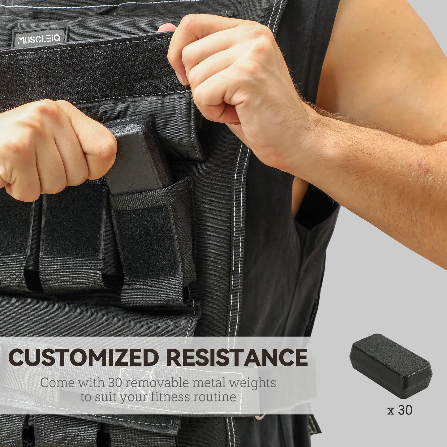 Heavy Duty 30KG Weighted Vest for Functional Fitness & Cardio Training - elivongym