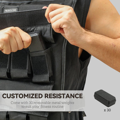 Heavy Duty 30KG Weighted Vest for Functional Fitness & Cardio Training - elivongym