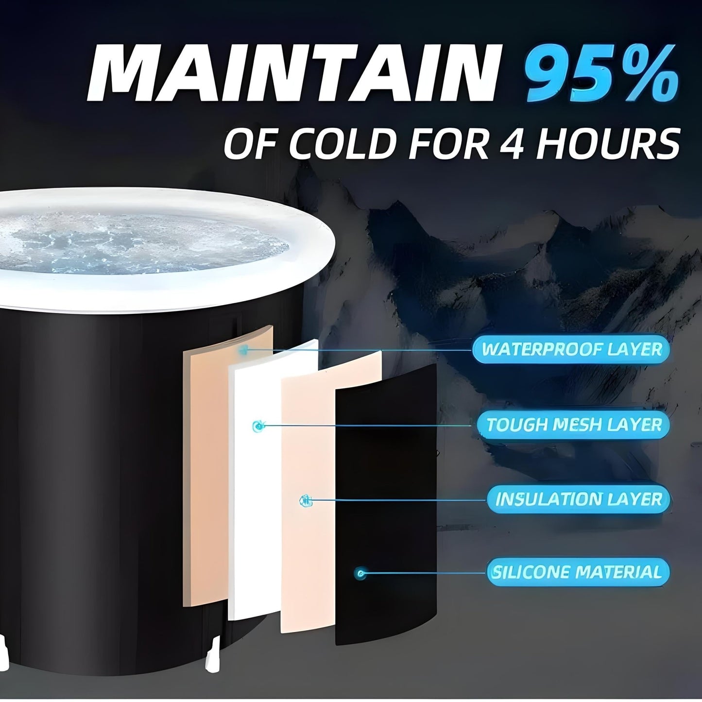 Portable Ice Bath Tub – Cold Water Recovery & Recovery Training Bath - elivongym